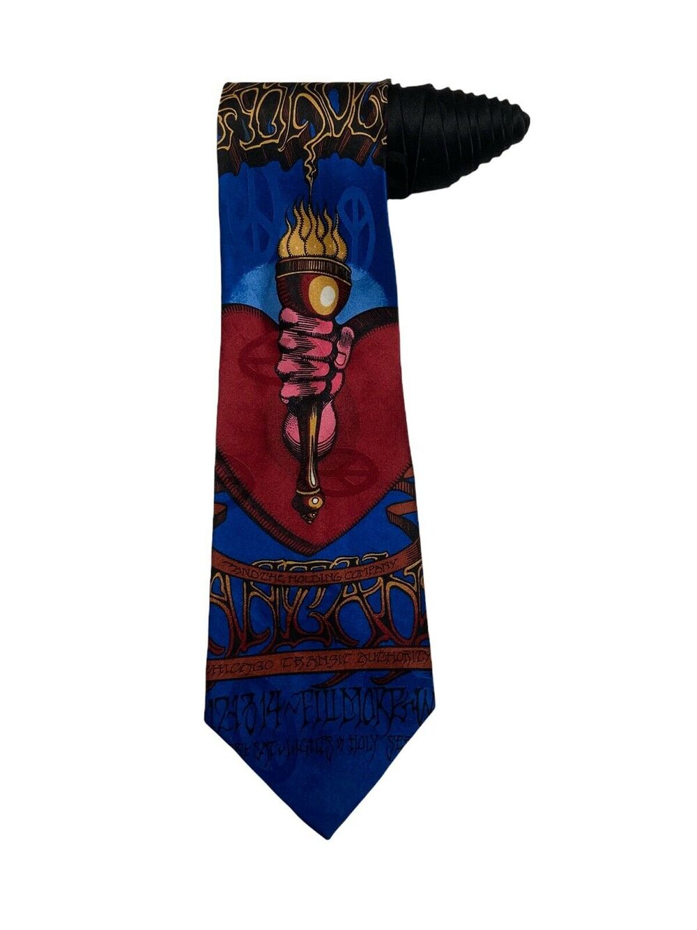 Fillmore Poster Ties Heart & Torch NO 136 Santana Chicago Vintage Necktie